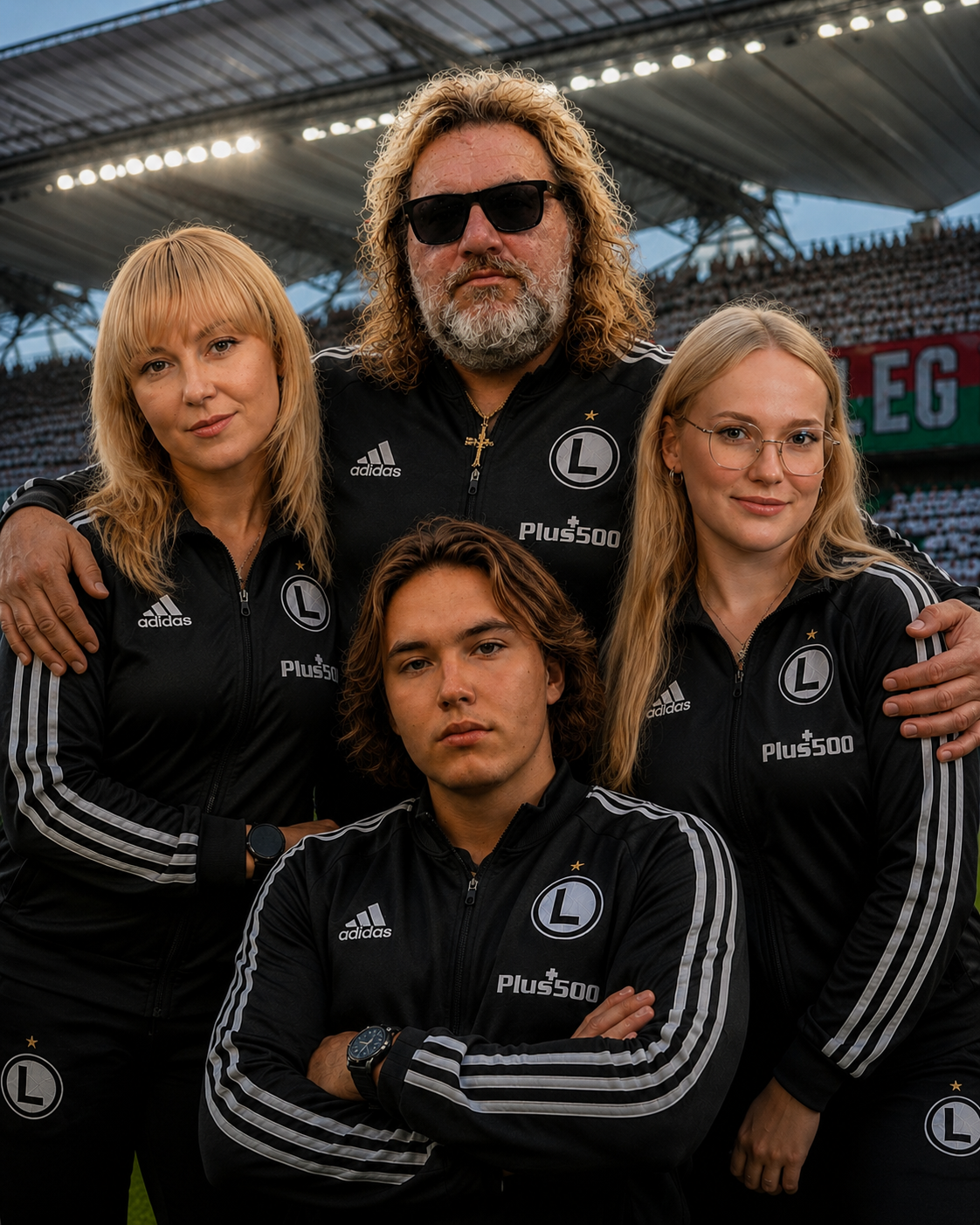 Rodzina Świętochowskich na stadionie